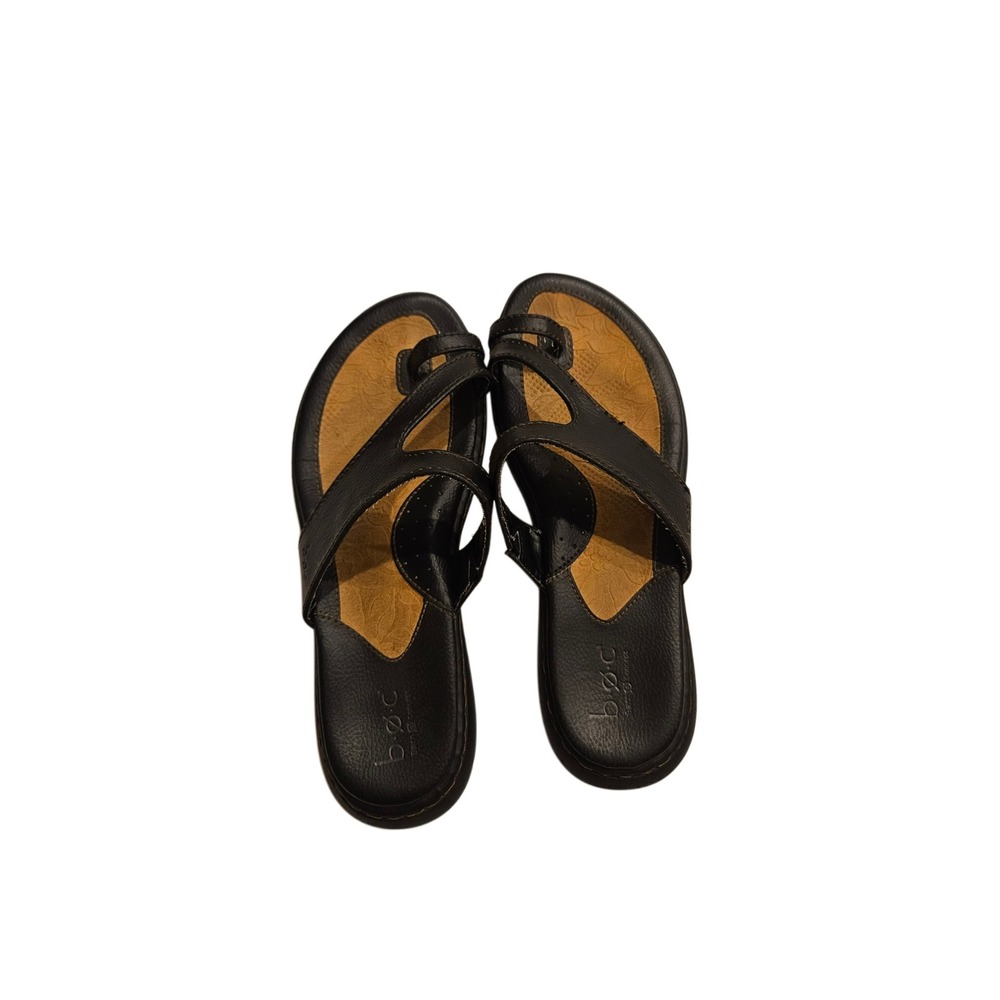 B.O.C. Born Concept Laurina Black Toe Loop Slip On Flat Sandals BC3311 Size 7M